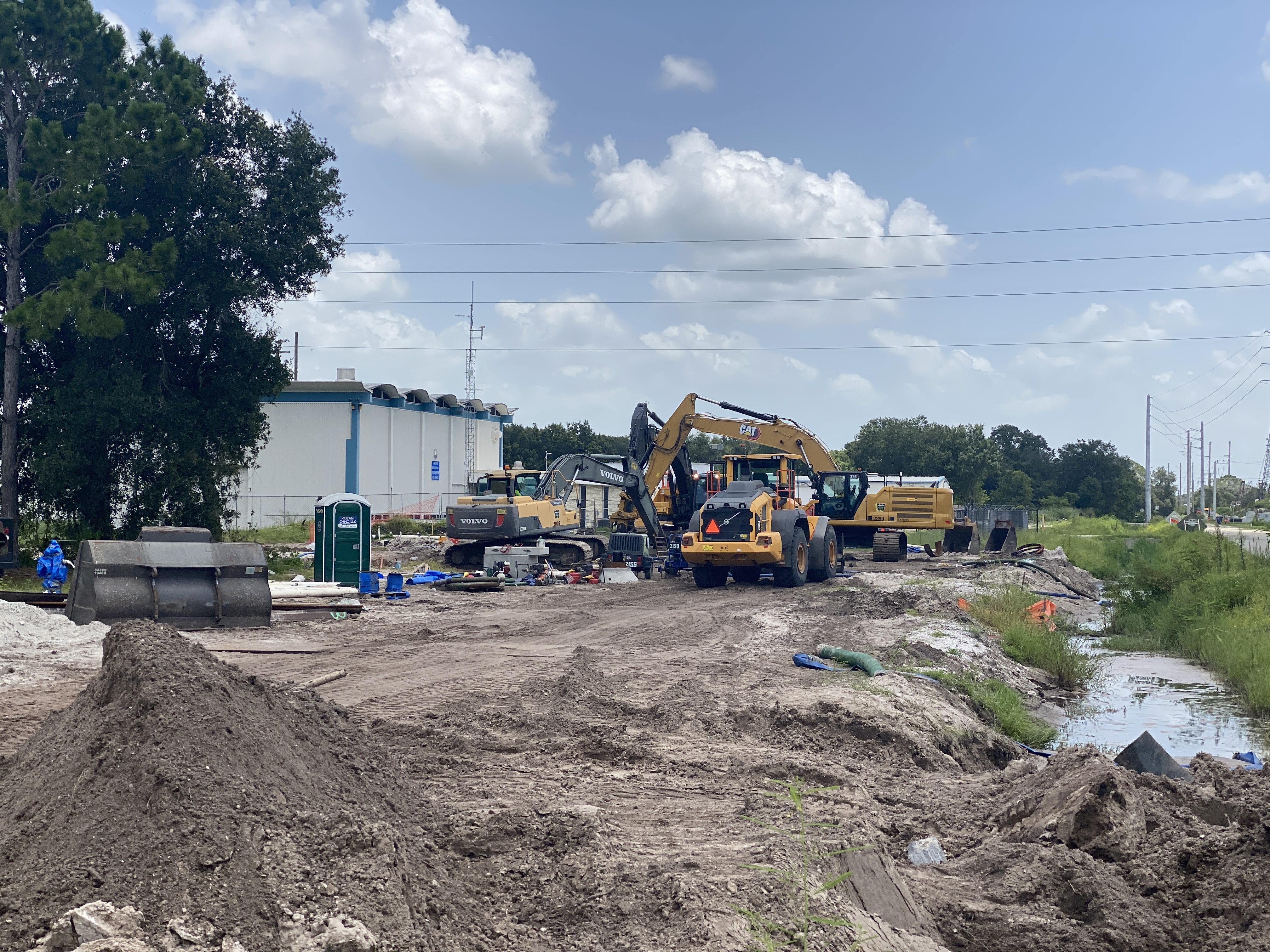 Storm sewer installation near the Elwood Pump Station