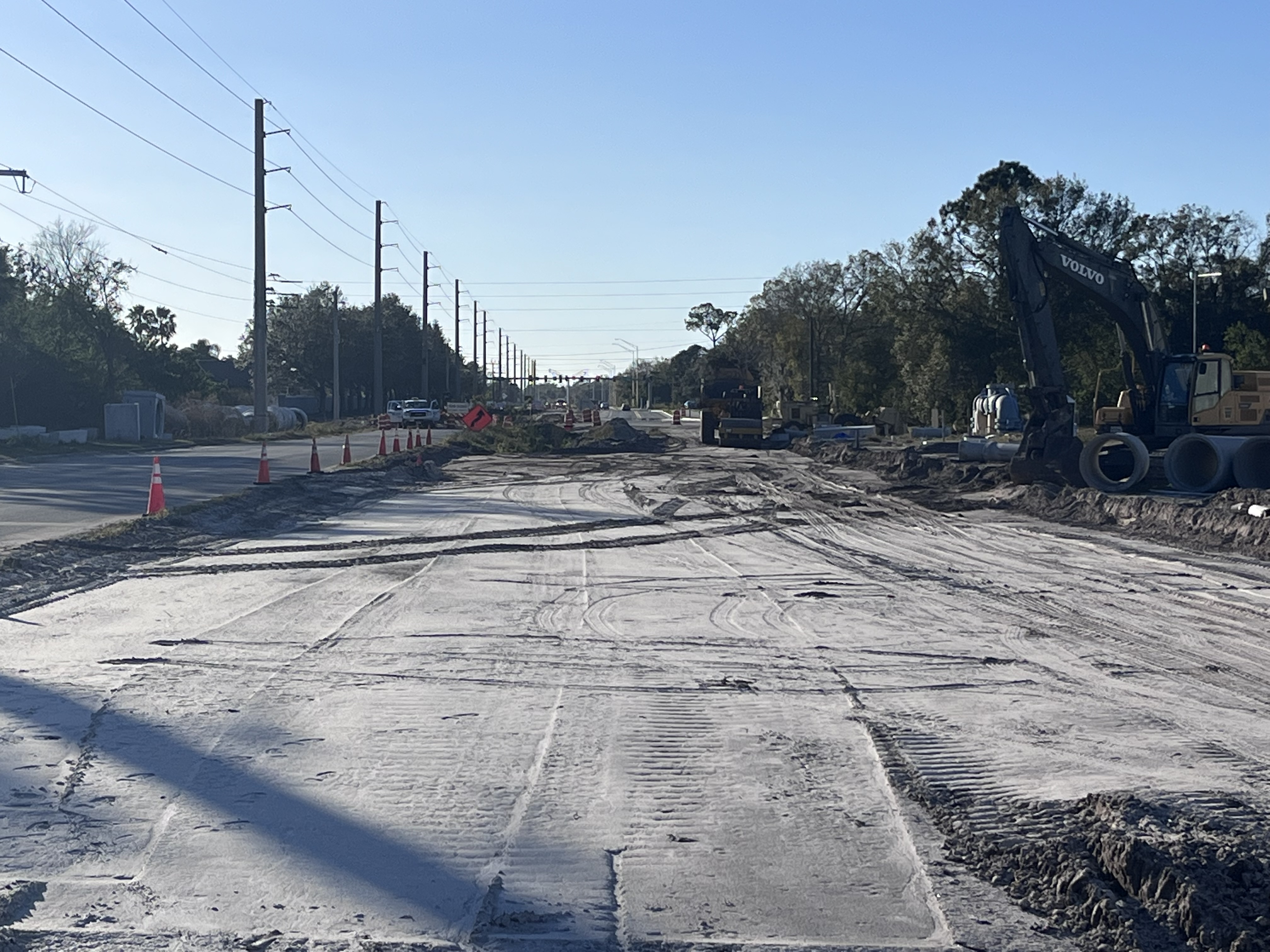 The future westbound travel lanes near Elwood Pump Station