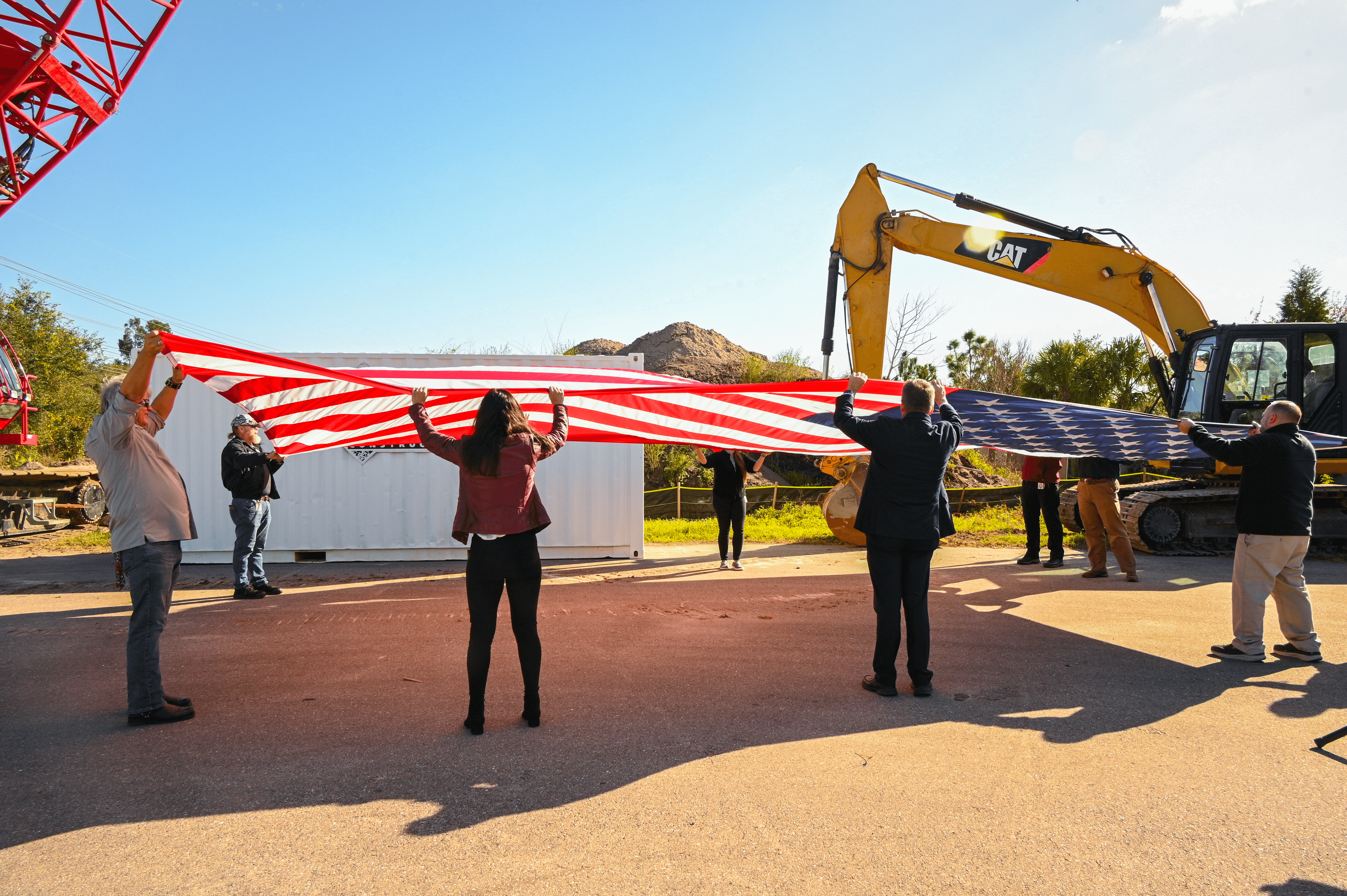 An American Flag being unfurled